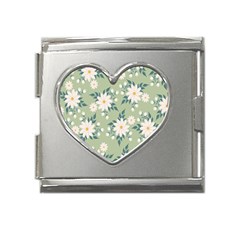 Flowers-108 Mega Link Heart Italian Charm (18mm) by nateshop