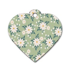 Flowers-108 Dog Tag Heart (one Side) by nateshop