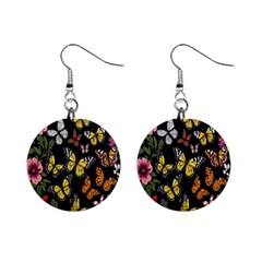 Flowers-109 Mini Button Earrings