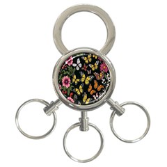 Flowers-109 3-Ring Key Chain