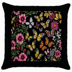 Flowers-109 Throw Pillow Case (black) by nateshop