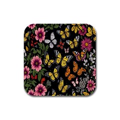 Flowers-109 Rubber Square Coaster (4 Pack) by nateshop