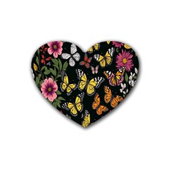 Flowers-109 Rubber Coaster (heart) by nateshop