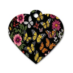 Flowers-109 Dog Tag Heart (two Sides) by nateshop