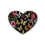 Flowers-109 Rubber Coaster (Heart) Front