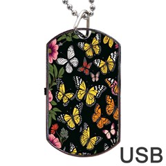 Flowers-109 Dog Tag USB Flash (One Side)