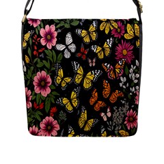 Flowers-109 Flap Closure Messenger Bag (l) by nateshop