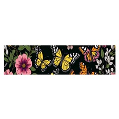 Flowers-109 Oblong Satin Scarf (16  x 60 )