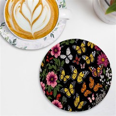 Flowers-109 Uv Print Round Tile Coaster by nateshop