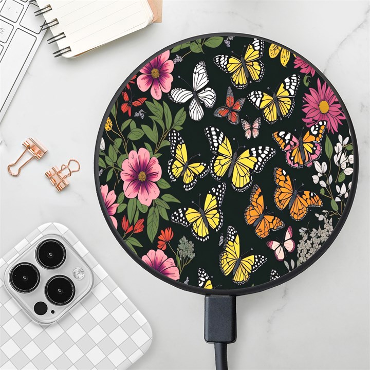 Flowers-109 Wireless Fast Charger(Black)