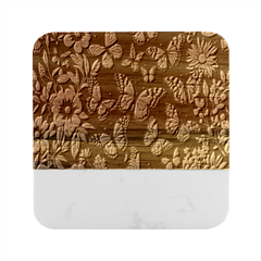 Flowers-109 Marble Wood Coaster (square) by nateshop