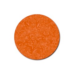 Orange-chaotic Rubber Coaster (round) by nateshop