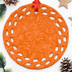 Orange-chaotic Round Filigree Ornament (two Sides)