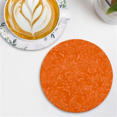 Orange-chaotic Uv Print Round Tile Coaster by nateshop