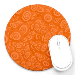 Orange-ellipse Round Mousepad by nateshop