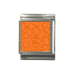 Orange-ellipse Italian Charm (13mm)