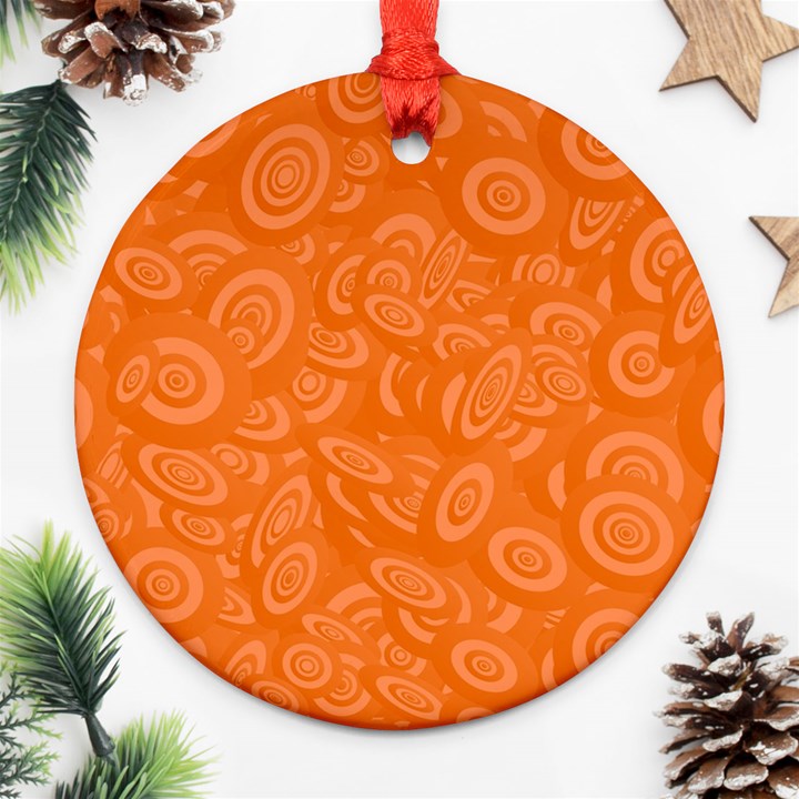 Orange-ellipse Round Ornament (Two Sides)