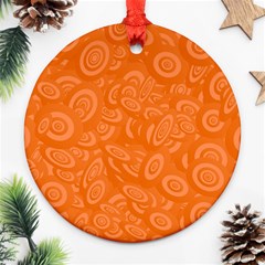 Orange-ellipse Round Ornament (two Sides) by nateshop