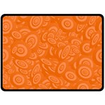 Orange-ellipse Fleece Blanket (Large) 80 x60  Blanket Front