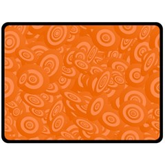 Orange-ellipse Fleece Blanket (large) by nateshop