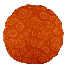 Orange-ellipse Large 18  Premium Round Cushions by nateshop