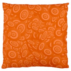 Orange-ellipse Large Premium Plush Fleece Cushion Case (two Sides) by nateshop