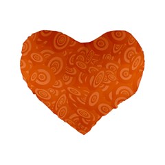 Orange-ellipse Standard 16  Premium Flano Heart Shape Cushions by nateshop