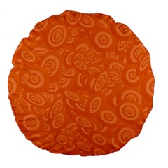 Orange-ellipse Large 18  Premium Flano Round Cushions by nateshop