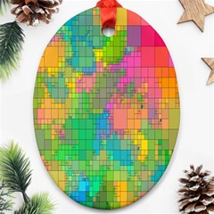 Pixel-79 Oval Ornament (two Sides) by nateshop