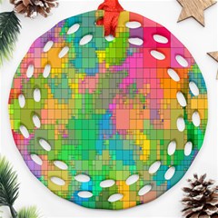 Pixel-79 Round Filigree Ornament (two Sides) by nateshop