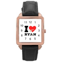 I Love Ryan Rose Gold Leather Watch  by ilovewhateva