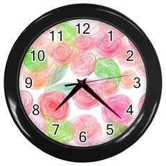 Roses-50 Wall Clock (black) by nateshop