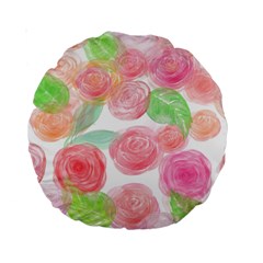 Roses-50 Standard 15  Premium Round Cushions by nateshop