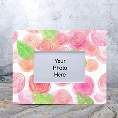 Roses-50 White Tabletop Photo Frame 4 x6  by nateshop