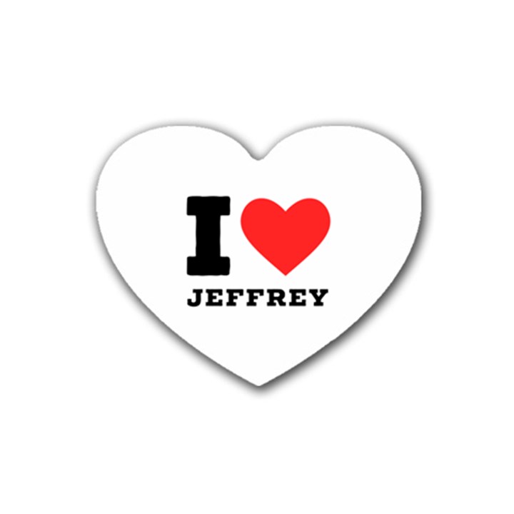 I love jeffrey Rubber Heart Coaster (4 pack)