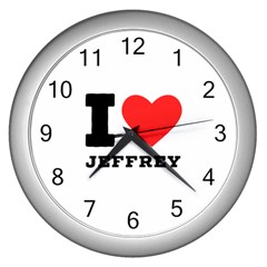 I Love Jeffrey Wall Clock (silver) by ilovewhateva