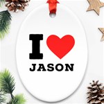 I love jason Oval Ornament (Two Sides) Front