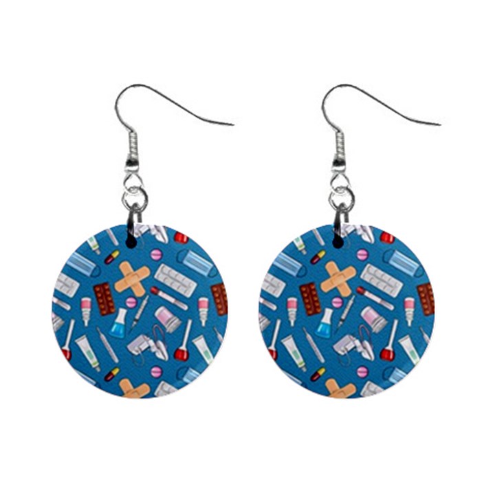 Medicine Pattern Mini Button Earrings