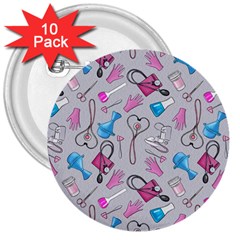 Medicine 3  Buttons (10 pack) 