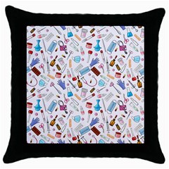 Medical Throw Pillow Case (black) by SychEva