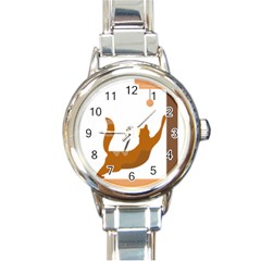 Animal Cat Pet Feline Mammal Round Italian Charm Watch by Semog4