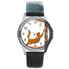 Animal Cat Pet Feline Mammal Round Metal Watch by Semog4