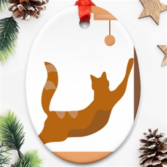 Animal Cat Pet Feline Mammal Ornament (oval) by Semog4