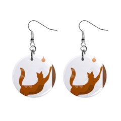 Animal Cat Pet Feline Mammal Mini Button Earrings by Semog4