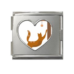 Animal Cat Pet Feline Mammal Mega Link Heart Italian Charm (18mm) by Semog4