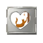 Animal Cat Pet Feline Mammal Mega Link Heart Italian Charm (18mm) Front