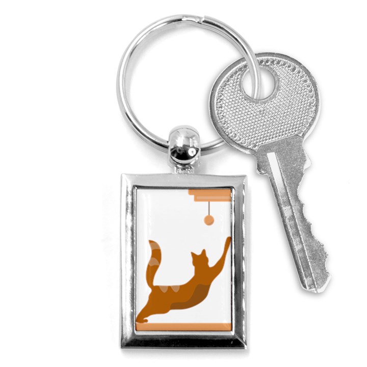 Animal Cat Pet Feline Mammal Key Chain (Rectangle)