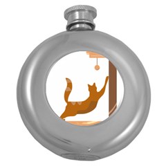 Animal Cat Pet Feline Mammal Round Hip Flask (5 Oz) by Semog4