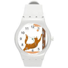 Animal Cat Pet Feline Mammal Round Plastic Sport Watch (m) by Semog4