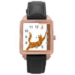 Animal Cat Pet Feline Mammal Rose Gold Leather Watch  by Semog4